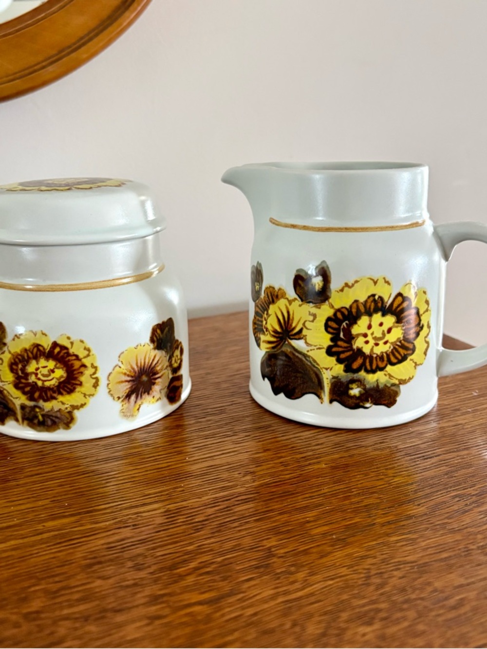 Vintage Royal Doulton Forest Glen Ceramic Creamer and Sugar Set